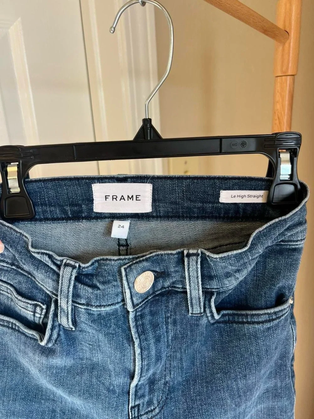 Frame Denim Women’s Le High Straight Blue Jeans - Picture 3 of 5